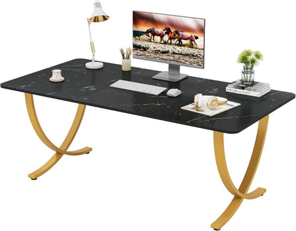 Executive Desk, 63” W X 31.5” D Large Office Desk, Modern Computer