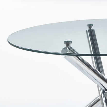 1+4,5pieces dining set, Table metal leg Mid-century Dining Table for