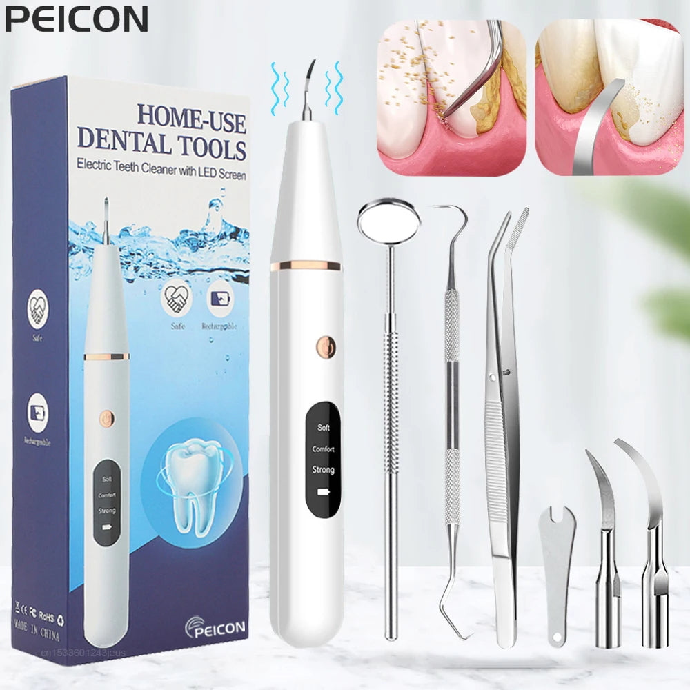 Ultrasonic Dental Teeth Plaque Remover &amp; Cleaner