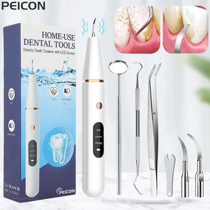 Ultrasonic Dental Teeth Plaque Remover &amp; Cleaner