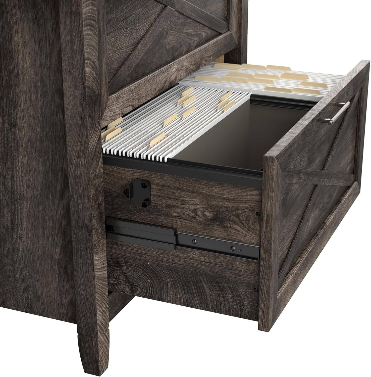Bush Furniture Key West 2 Drawer Lateral File Cabinet in Dark Gray