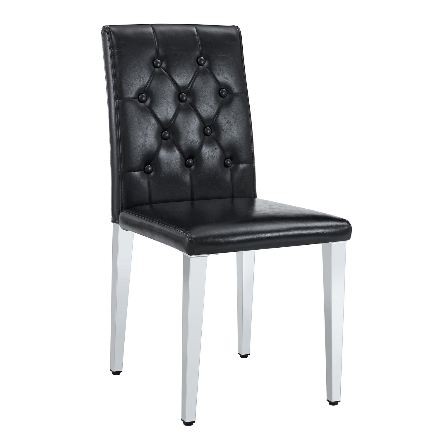 4-pack black PU dining chairs: ergonomic buckle backrest, 35 inches