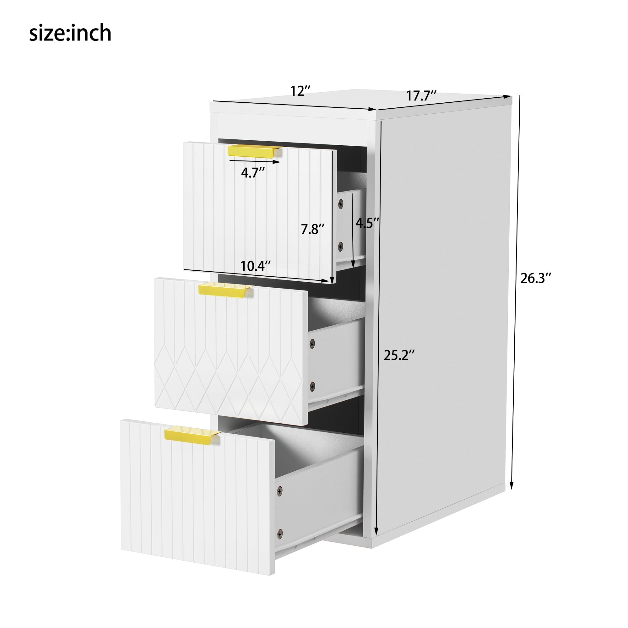 24inch Wall Mounted Floating Cabinet w/Side Cabinet Combo, Rectangular