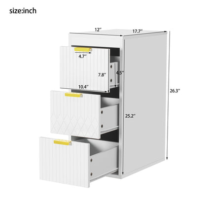 24inch Wall Mounted Floating Cabinet w/Side Cabinet Combo, Rectangular