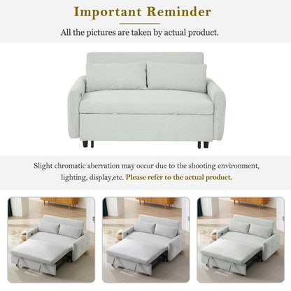 57.48" Pull-out Sofa Bed Convertible Couch 2 Seat Loveseat Sofa Modern