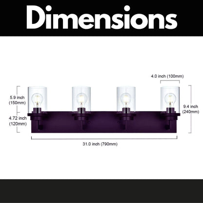 Modern Wall Bathroom Vanity Light Fixture 4 Light Oil Rubbed Bronze