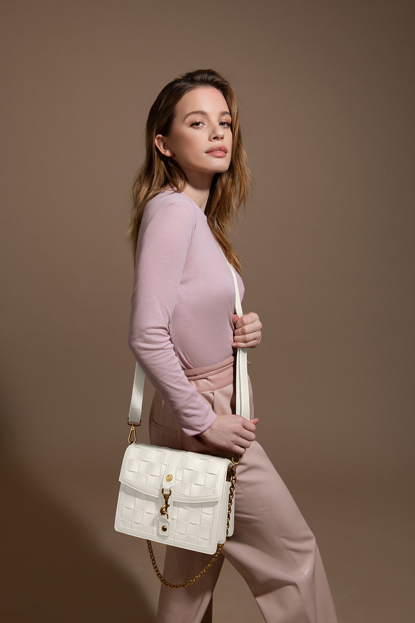 Daisy White Vegan Shoulder &amp; Crossbody Bag