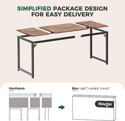 Computer Desk, 80 Inch Office Desk, Gaming Desk with Storage, Writing
