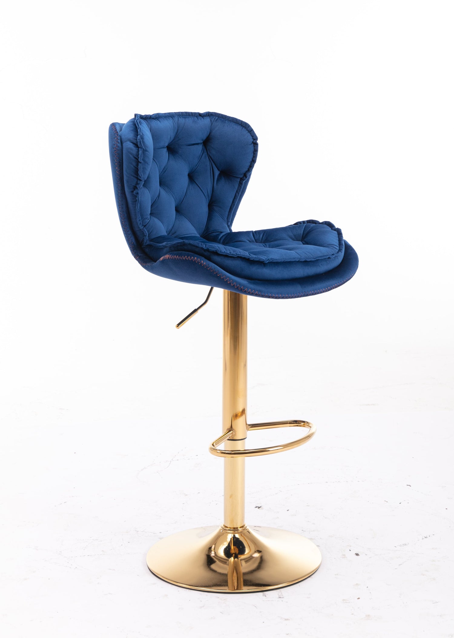 Set of 2  Bar Stools,with Chrome Footrest and Base Swivel Height