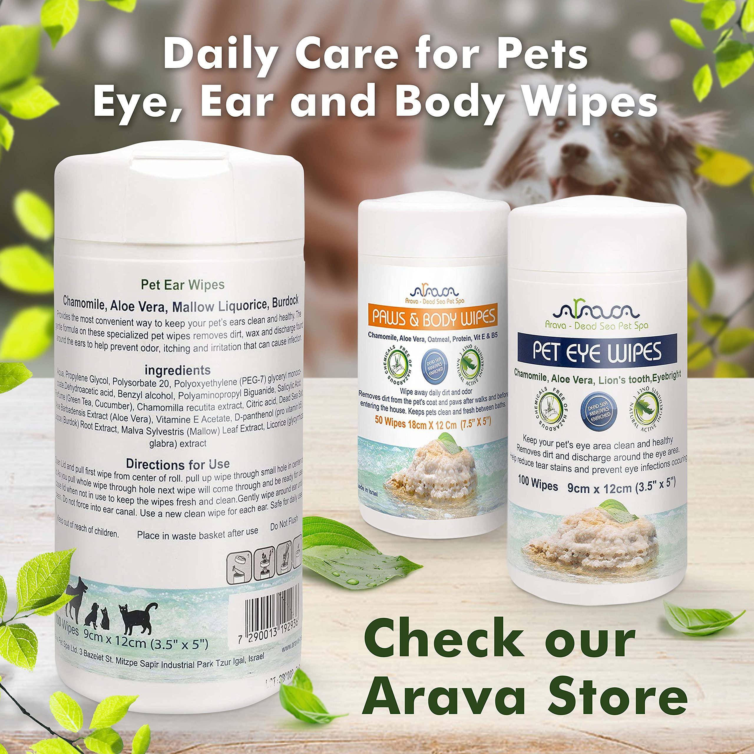Ear Cleaner Wipes by Arava   for Dogs Cats Puppies &amp; Kittens   100