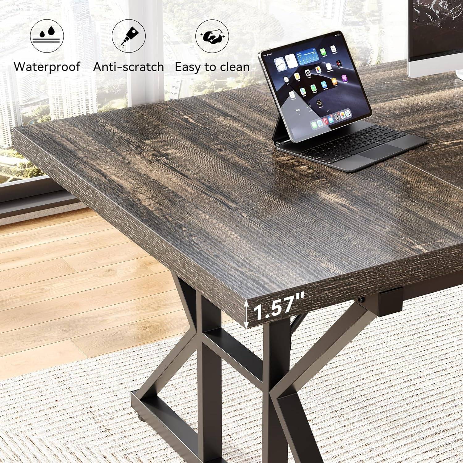 70.8-Inch Large Executive Desk, Extra Long Computer Office Desk