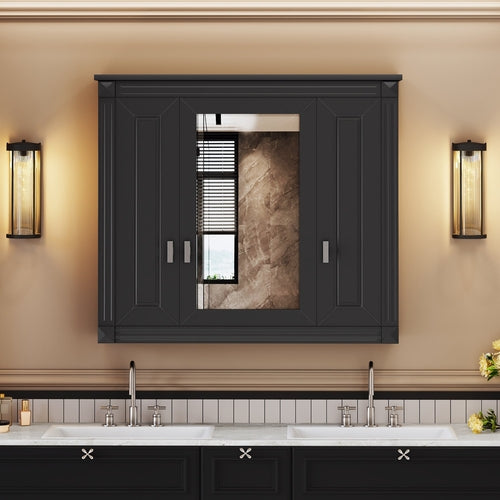 Bathroom Wall Cabinet with Mirror, Wall Mounted Medicine Cabinet with