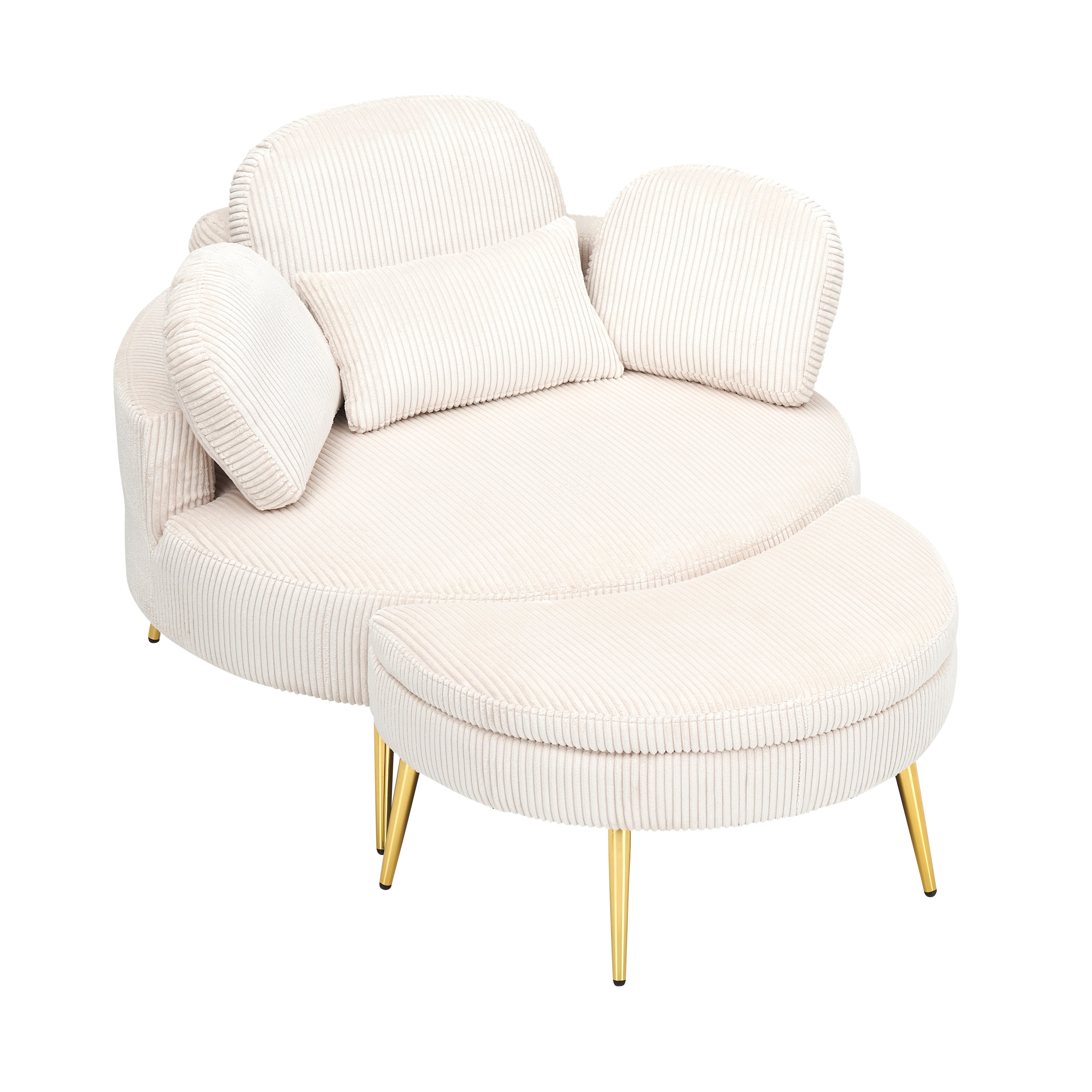 61 inches beige comfortable seat, small sofa with small end table,