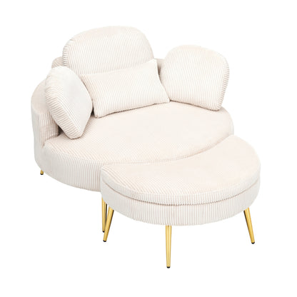 61 inches beige comfortable seat, small sofa with small end table,