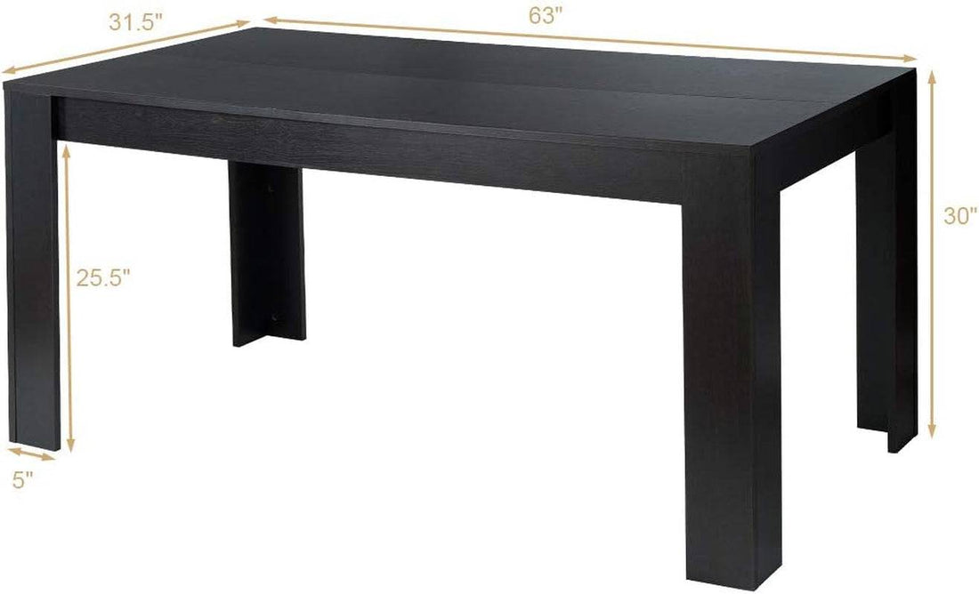Dining Table for 6, Wood Rectangular Table, 63&quot; L X 31.5&quot; W X 30&quot; H