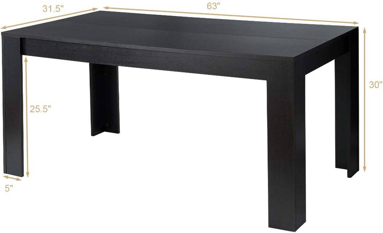 Dining Table for 6, Wood Rectangular Table, 63&quot; L X 31.5&quot; W X 30&quot; H