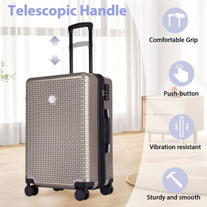 Luggage Sets 3 Piece Hardshell Suitcases with Wheels, Lightweight