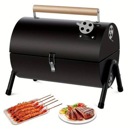 Compact Portable Charcoal Grill Barrel