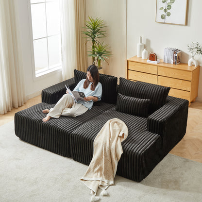87" Oversized Sectional Lounge Chaise ,No Assembly Required,Cloud