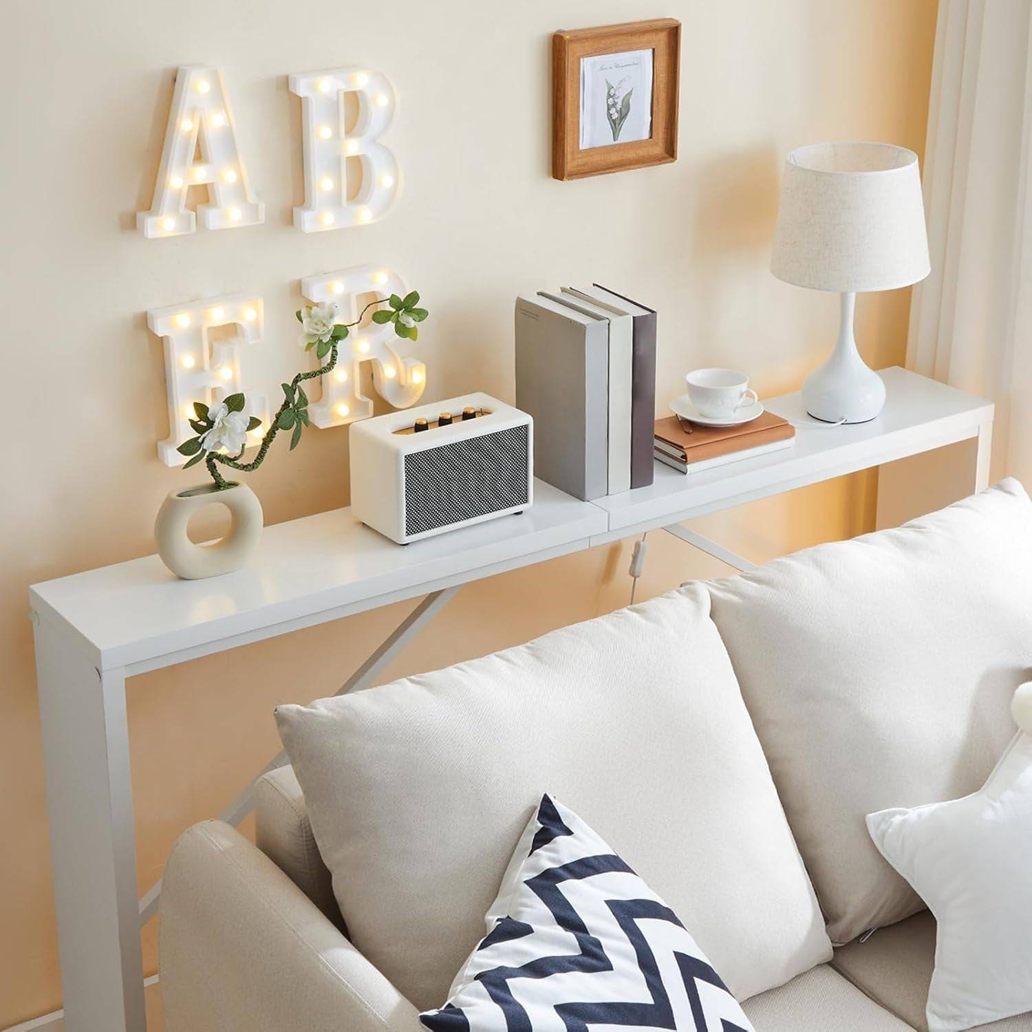 Console Table, 62.2&quot; Long Sofa Table behind Couch, Narrow Entryway
