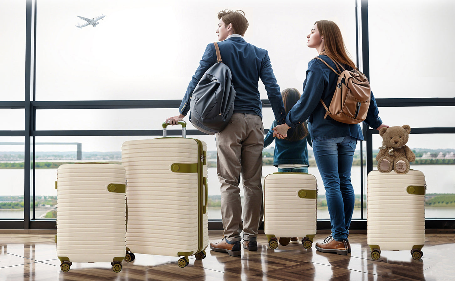 4 Piece Luggage Set Suitcase Set, ABS Hard Shell Lightweight