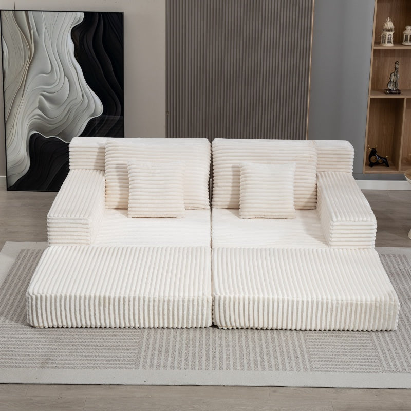 Double Lounge Chaise,Cloud Plush Sofa Bed,Upholstered Boneless Cloud
