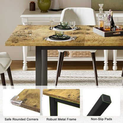63&quot; Extendable Dining Table, Modern Farmhouse Dining Room Table for