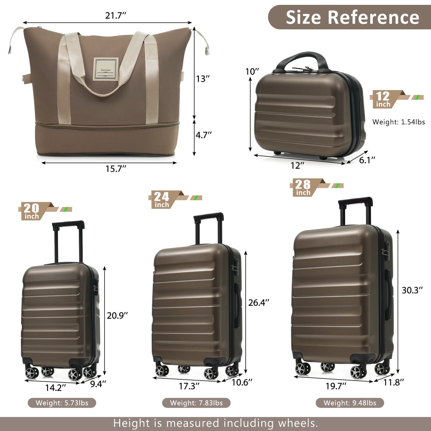 Hardshell ABS Luggage Set - Lightweight &amp; Durable Suitcases with Dual