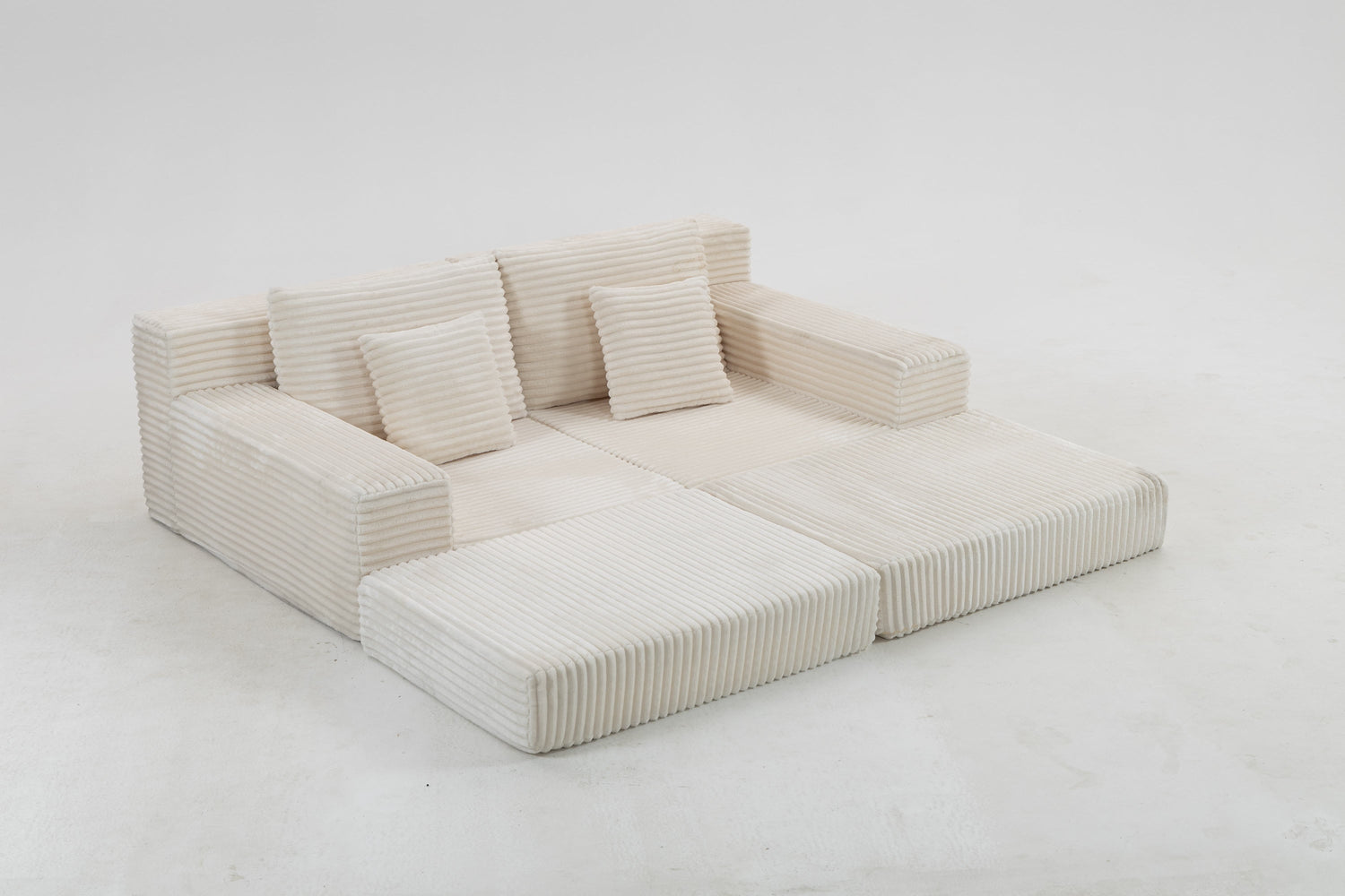 Double Lounge Chaise,Cloud Plush Sofa Bed,Upholstered Boneless Cloud