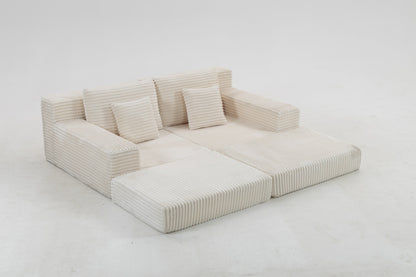 Double Lounge Chaise,Cloud Plush Sofa Bed,Upholstered Boneless Cloud