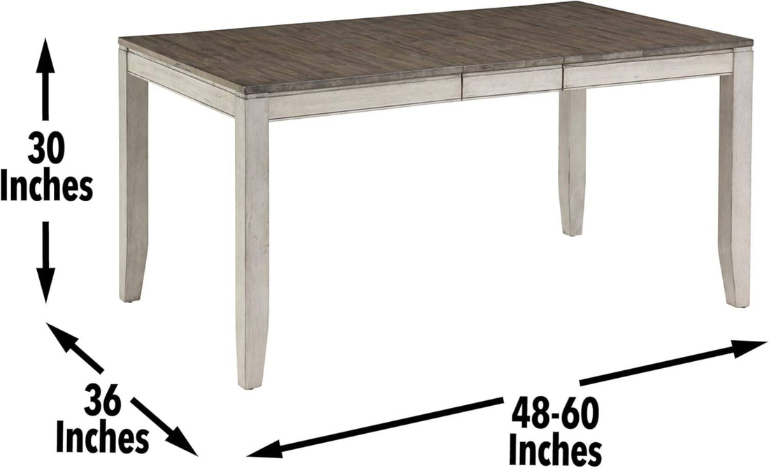 Furniture Abacus Rectangular Dining Table, 48&quot;-60&quot; Table W/ 12&quot;