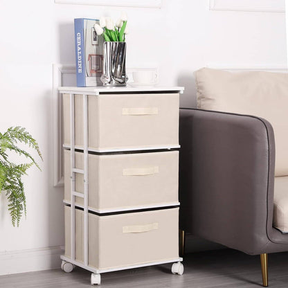 Dresser Tower with 3 Drawers,Fabric Dresser Drawer Organizer