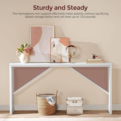 Console Table, 62.2&quot; Long Sofa Table behind Couch, Narrow Entryway