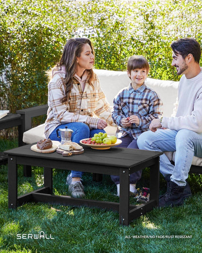 HDPE Outdoor Patio Furniture Set, 7-Piece Outdoor Sectional Patio
