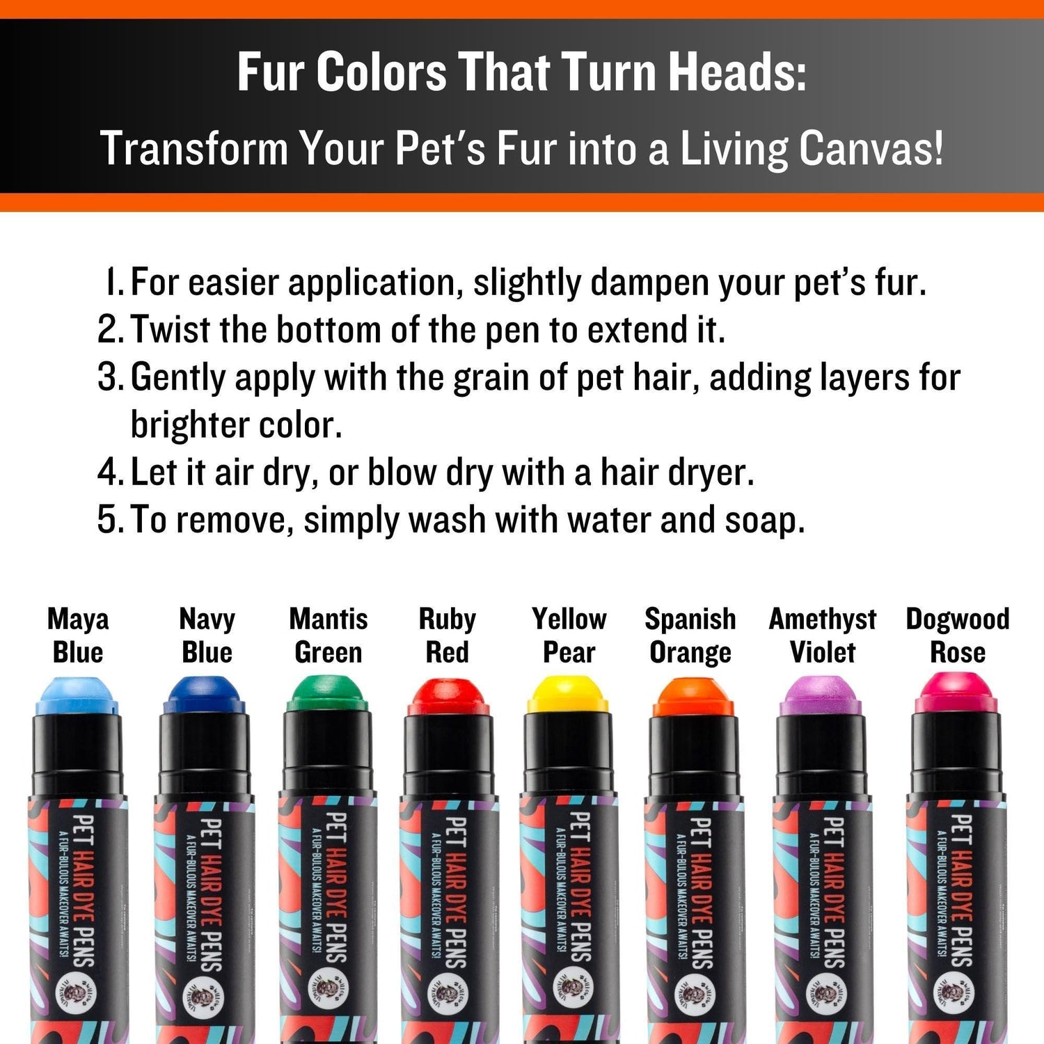 Dog Hair Dye  8 Color Dog Safe Hair Dye  Dog Dye Non Toxic &amp;