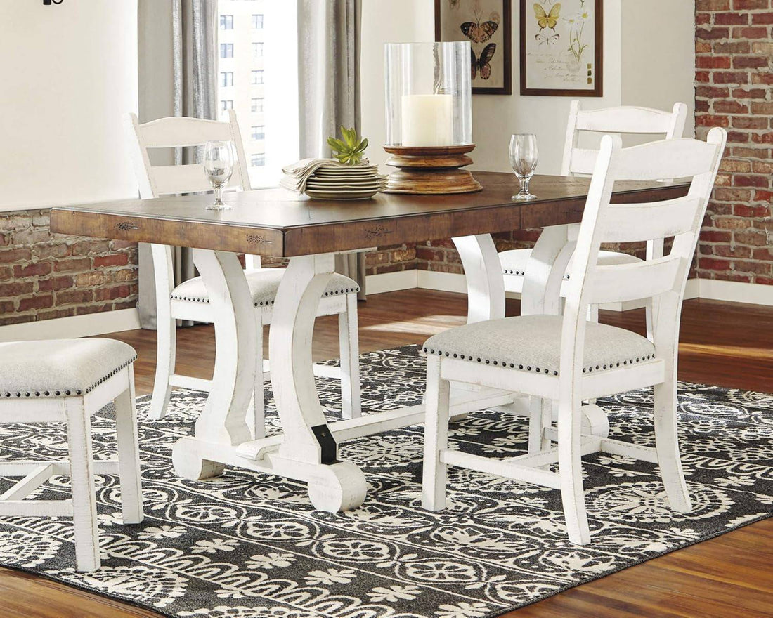 Valebeck Farmhouse Rectangular Extension Dining Table, Fits up to 8,