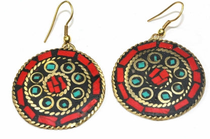 Mosaic Round Earrings
