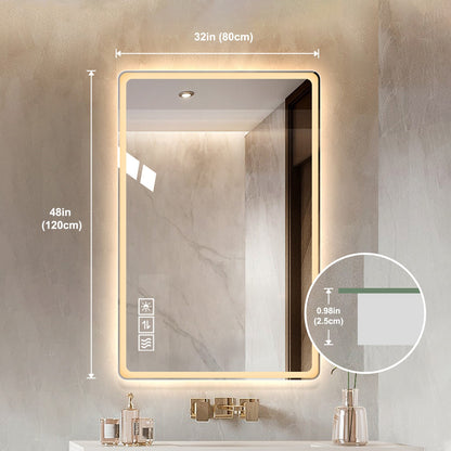 48*32 inch Bathroom Mirror with Led Lights , Anti-Fog Lighted Vanity