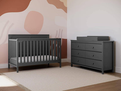 Alpine 6 Drawer Double Dresser (Gray) – GREENGUARD Gold Certified,