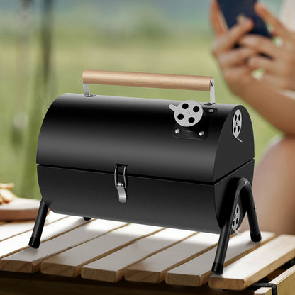 Compact Portable Charcoal Grill Barrel