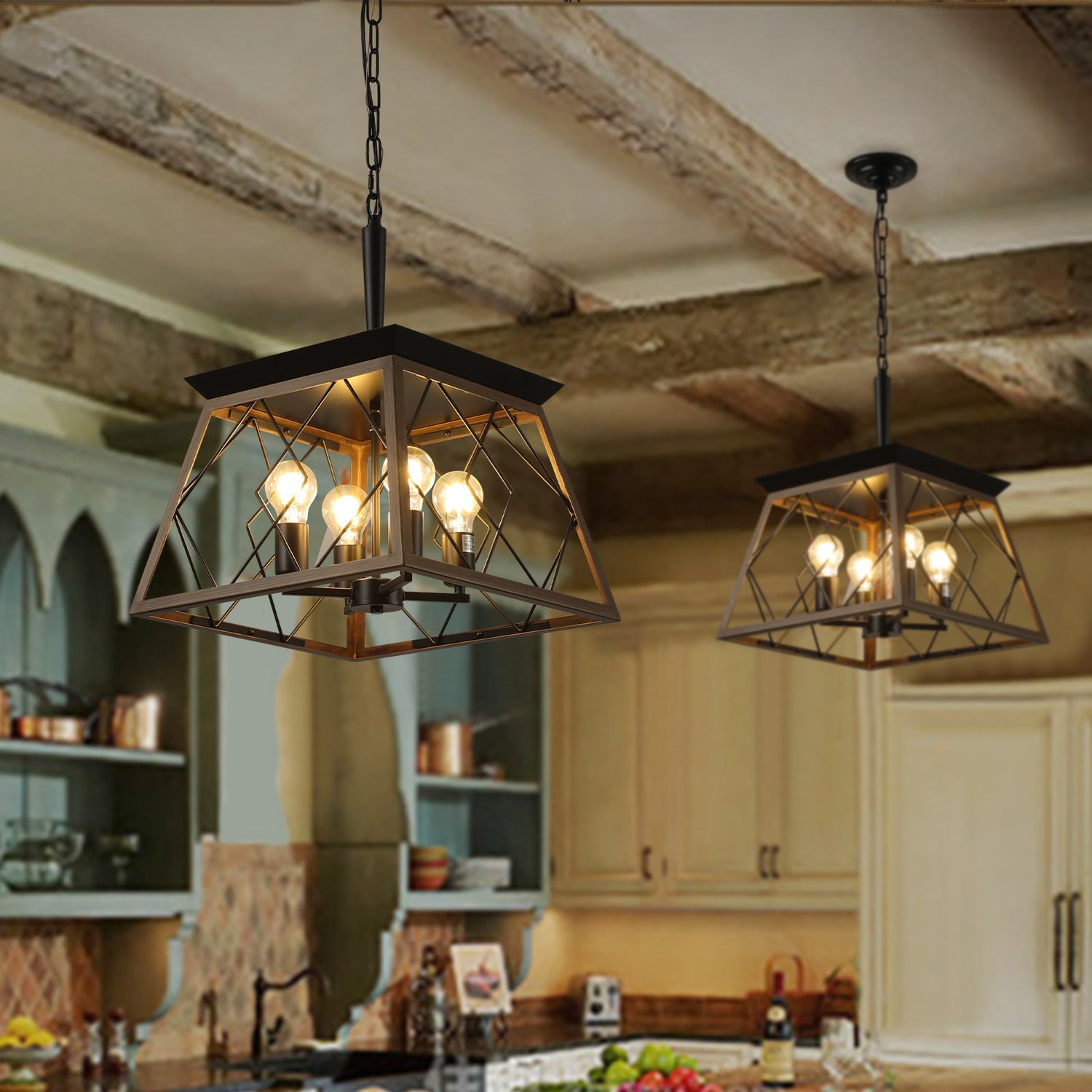 Farmhouse Chandelier 4-Light Vintage Antique Chandeliers Light Fixture