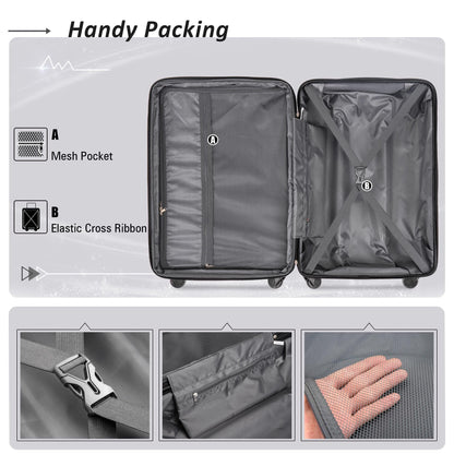 Expanable Spinner Wheel 2 Piece Luggage Set ABS Lightweight Suitcase
