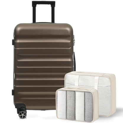 Hardshell ABS Luggage Set, 24-Inch Checked Suitcase with Spinner