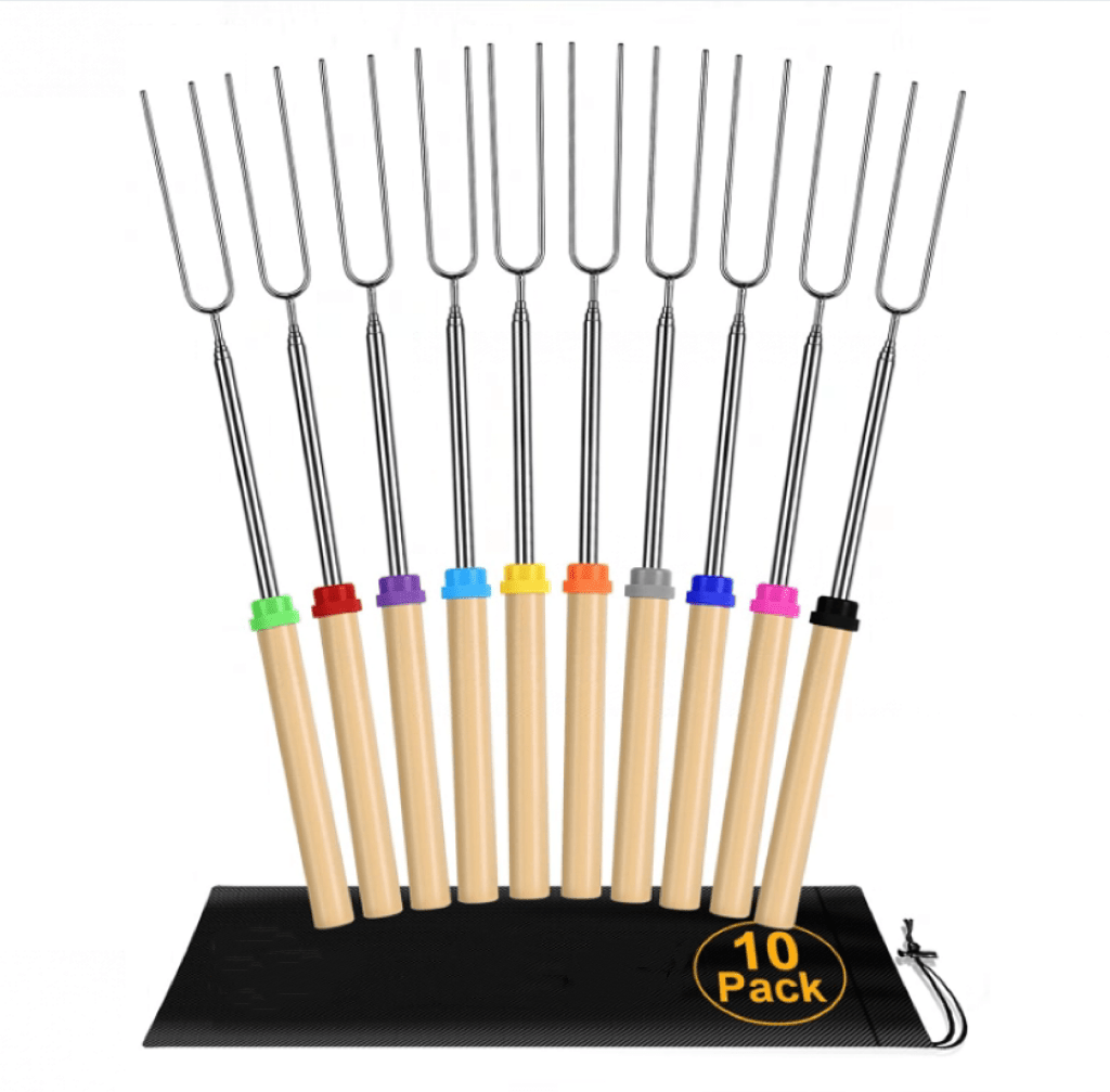 Extendable Stainless Steel Roasting Sticks 10 pcs
