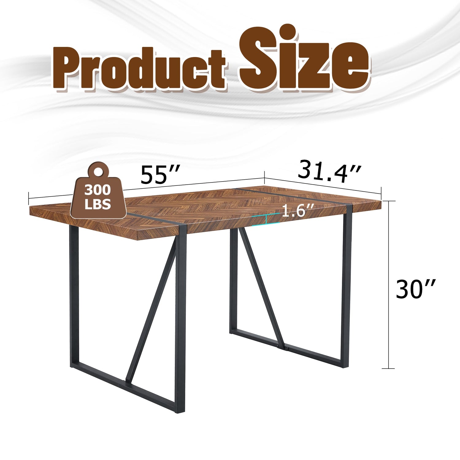 A minimalist retro rectangular dining table with a specially textured