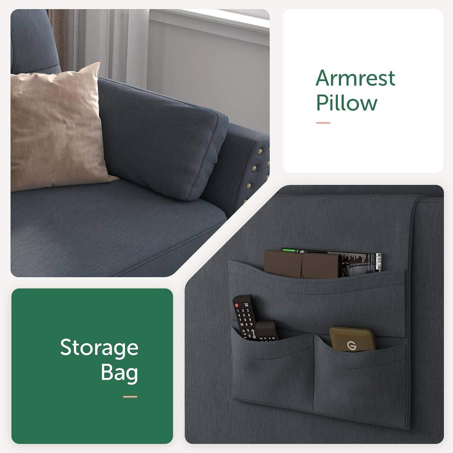 Convertible L-Shaped Sectional Sofa for Small Spaces