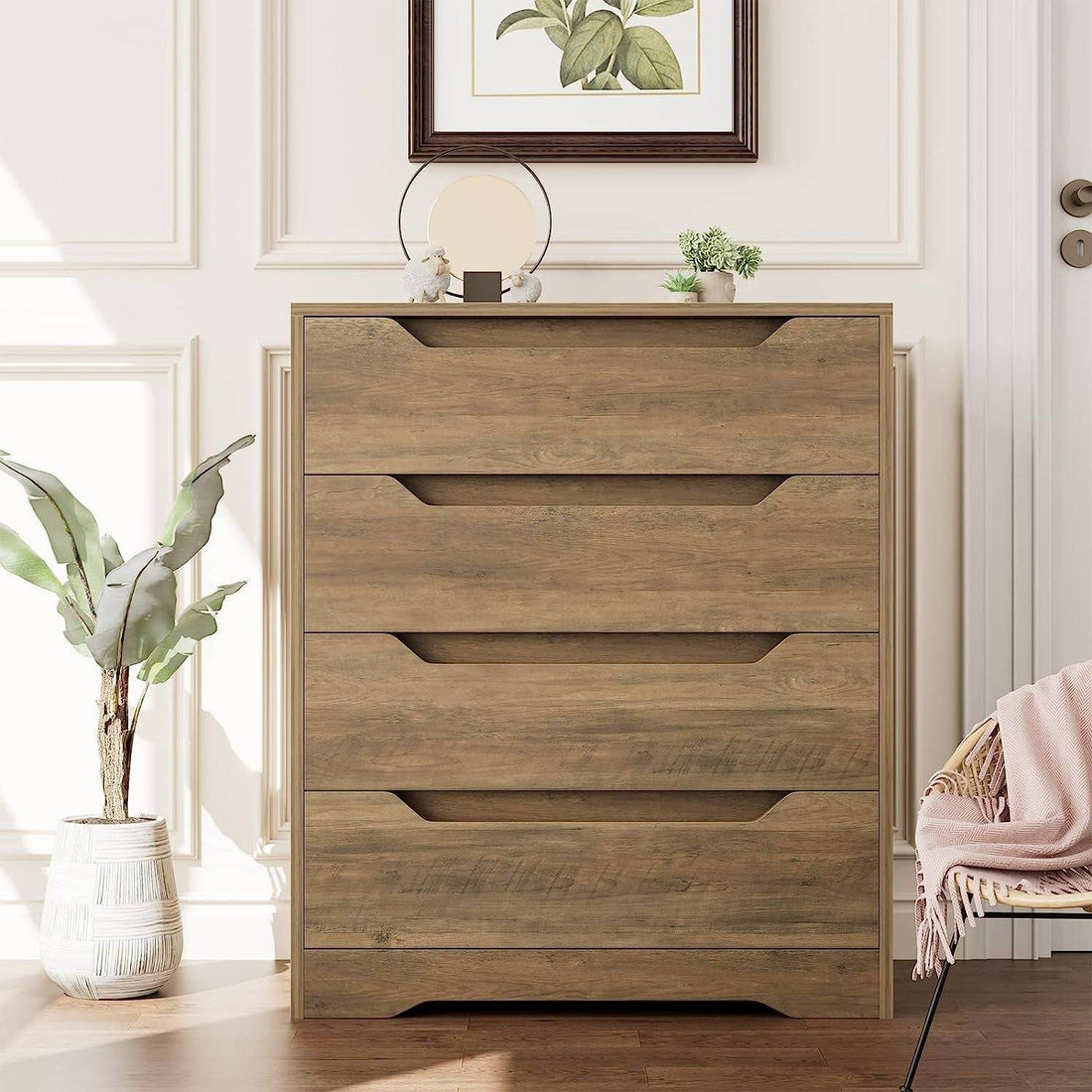 Rustic Brown 4-Drawer Storage Cabinet