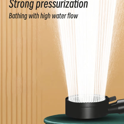 1pc Pressurized Handheld Shower Head Wth Bracket And Hose, 5 Modes Adjustable Water Output Shower Head, Bathroom Shower Nozzle, Shower Sprinkler, Bathroom Hardware, Bathroom Accessories