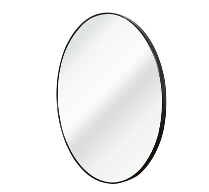 Black 16 Inch Metal Round Bathroom Mirror