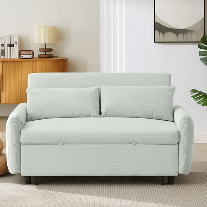 57.48" Pull-out Sofa Bed Convertible Couch 2 Seat Loveseat Sofa Modern